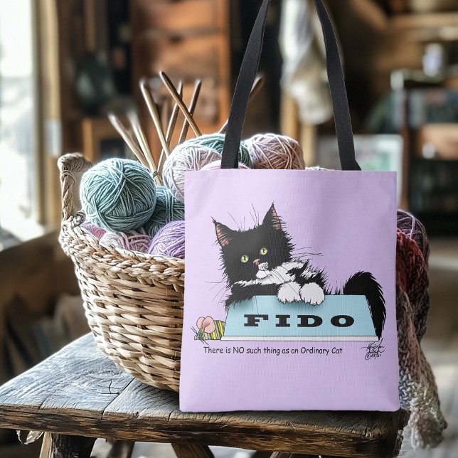 Tuxedo Kitten Dog's Bowl Tote Bag (Creator Uploaded)