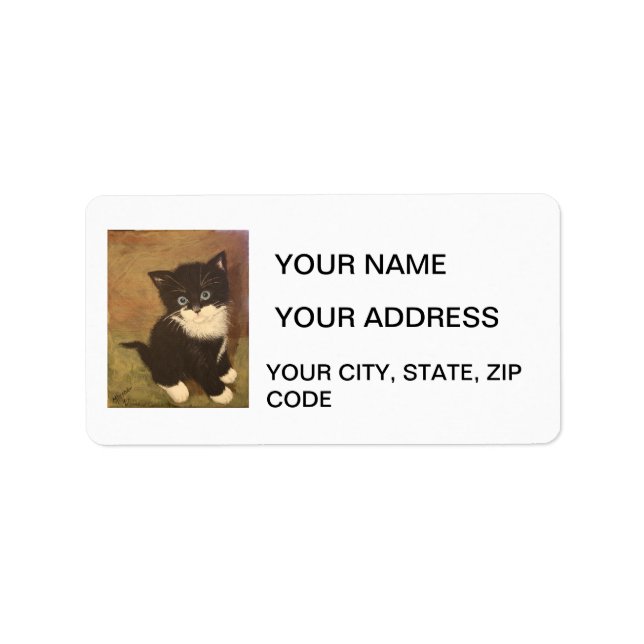 Tuxedo Kitten Label (Front)
