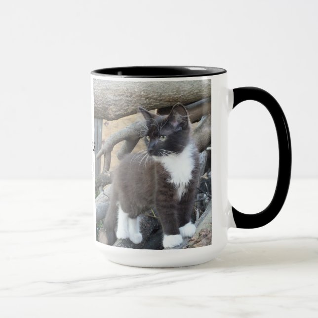 Tuxedo Kitten Mug (Right)