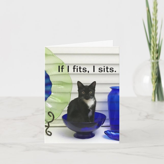 Tuxedo Kitty Personalised Greeting Card (Front)