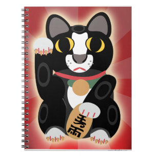 Tuxedo Lucky Cat Cute Fortune Pet Cartoon Notebook