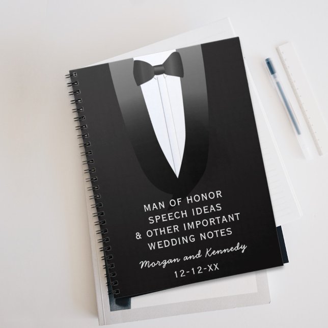 Tuxedo Man of Honor Wedding Speech Ideas Notebook (Speech Ideas Notebook for any member of your wedding party. )