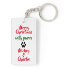 Tuxedo Santa Cat Christmas Keychain