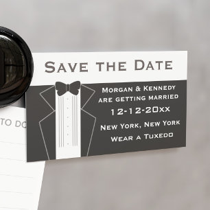 Tuxedo Save The Date Magnetic Cards