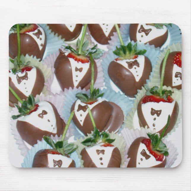 Tuxedo Strawberries Mouse Mat (Front)