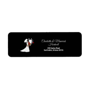 Tuxedo Suit & Bride Silhouette Return Address