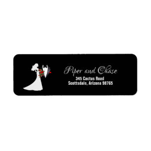 Tuxedo Suit & Bride Silhouette Return Address