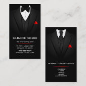Tuxedo Suit Mens Clothing Modern Clean Business Card (Front/Back)
