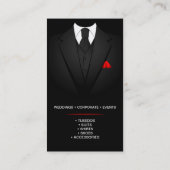 Tuxedo Suit Mens Clothing Modern Clean Business Card (Back)