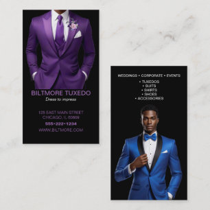 Tuxedo Suit Mens Clothing Modern Clean Business Card