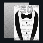 Tuxedo Suit Silver Mens 50th Birthday Party Invitation<br><div class="desc">Tuxedo Suit Silver Mens 50th Birthday Party Invitation

Variations to the invitation and matching items in our store</div>
