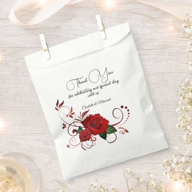 Tuxedo Suite & Bride Silhouette Wedding Favour Bags (Clipped)