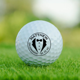 Tuxedo Template Groomsman Best Man Golf Balls