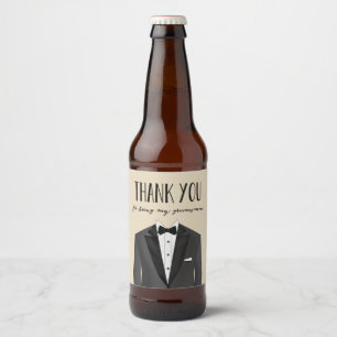 Tuxedo Thank You Groomsman Beer Label