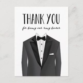 Tuxedo Thank You Ring Bearer | Groomsman Card