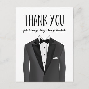 Tuxedo Thank You Ring Bearer   Groomsman Card