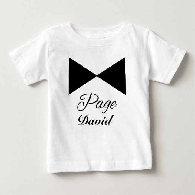 Tuxedo Tie Customisable  Page Boy Tshirt (Front)