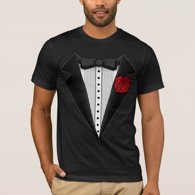 tuxedo tux tee shirt. classy. (Front)