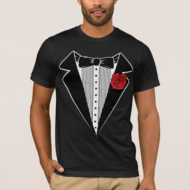 tuxedo tux tee shirt. classy. (Front)