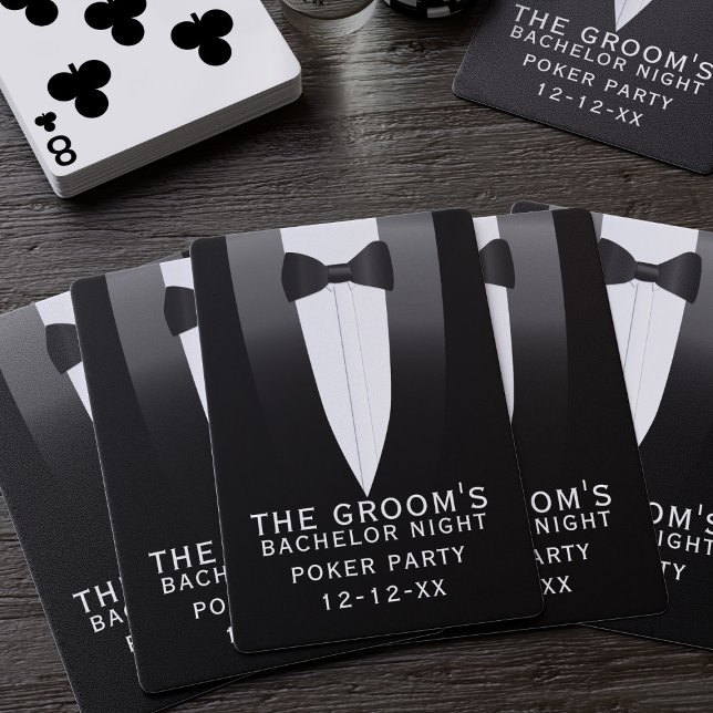 Tuxedo Wedding Bachelor Party Groomsmen Favour Playing Cards (Creator Uploaded)