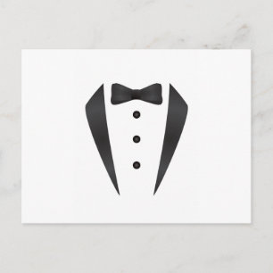 Tuxedo wedding gifts and props for groom postcard