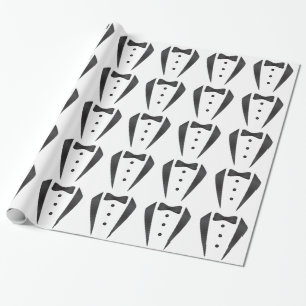 Tuxedo wedding gifts and props for groom wrapping paper