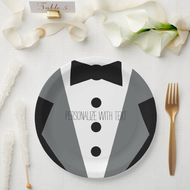Tuxedo Wedding Paper Plate (Wedding)