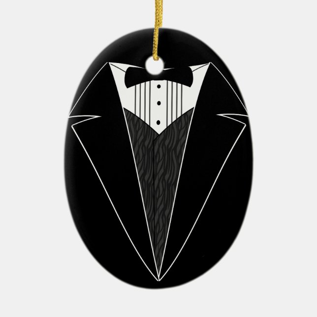 Tuxedo Wedding Personalised Christmas Ornament (Front)