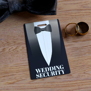 Tuxedo Wedding Security Badge ID Badge