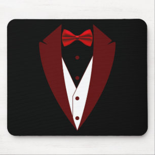 Tuxedo With Bow Tie Funny - Halloween Groom Costum Mouse Mat