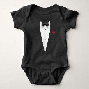 Tuxedo with Bowtie For Weddings New Year's Eve Baby Bodysuit