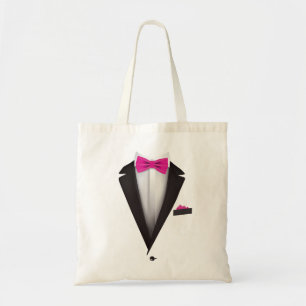 Tuxedo with Pink Bowtie For Weddings Tote Bag