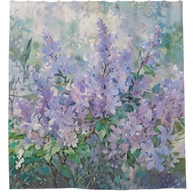 *~* TV2 Vintage Painting Lavender Lilac Art Shower Curtain (Front)