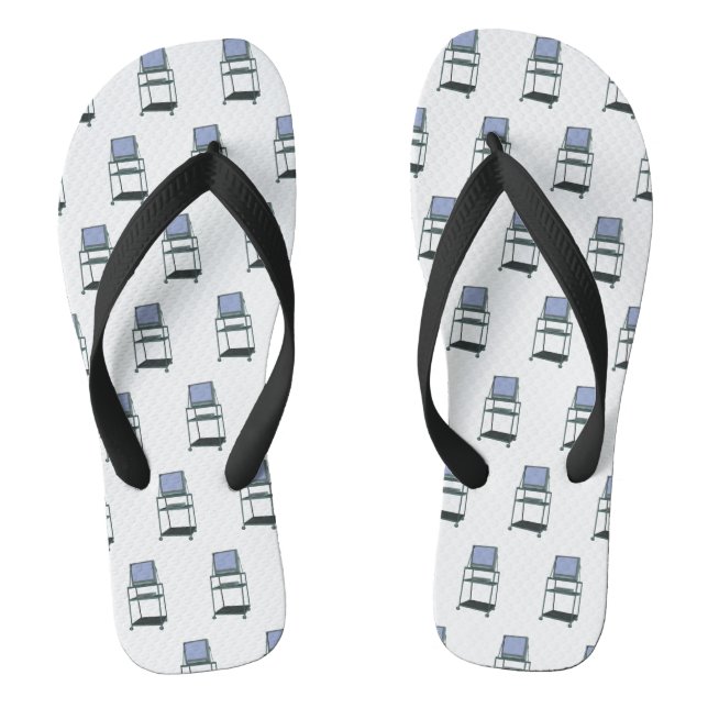 TV and VCR cart Classroom 80s 90s Funny School Flip Flops (Footbed)