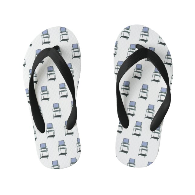 TV and VCR cart Classroom 80s 90s Funny School Kid's Flip Flops (Footbed)