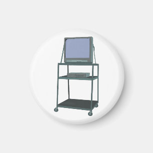 TV and VCR cart Classroom 80s 90s Funny School Magnet