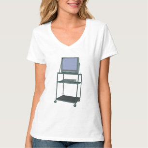 TV and VCR cart Classroom 80s 90s Funny School T-Shirt