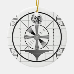 TV Indian Head Test Pattern Ceramic Tree Decoration