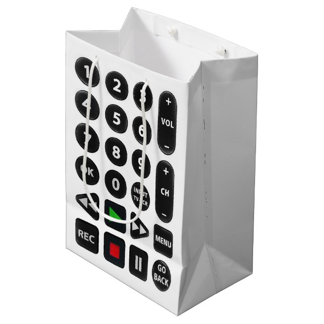 TV Remote Control Father's Day Medium Gift Bag (Front Angled)
