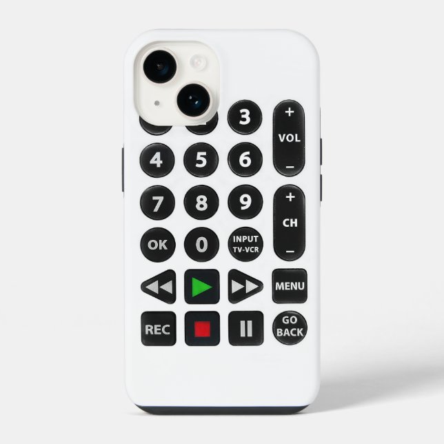 TV Remote with VCR Button   iPhone Case (Back)