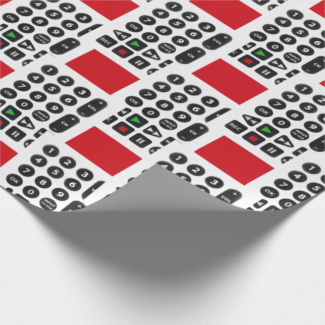TV Remote with VCR Button Wrapping Paper (Corner)