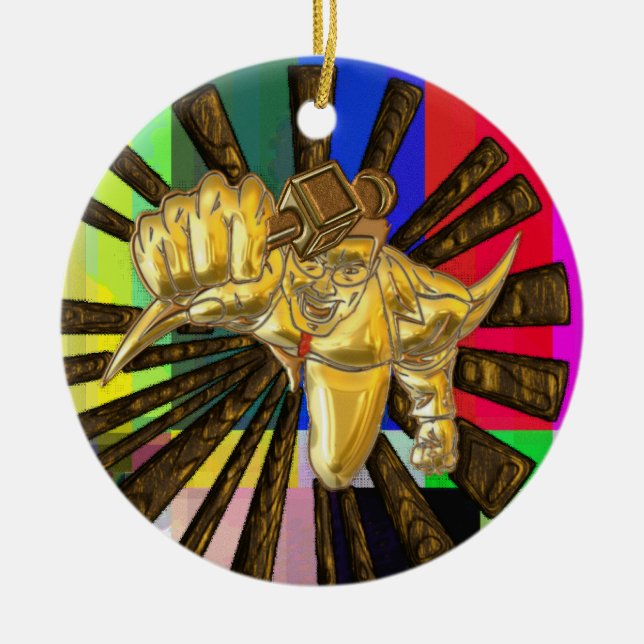 TV Reporter Ceramic Tree Decoration (Front)