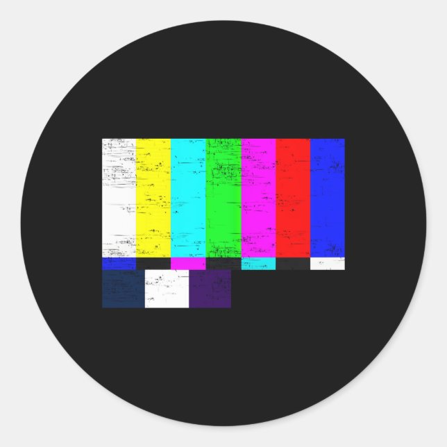 Tv Test Pattern Colour Bars Classic Round Sticker (Front)
