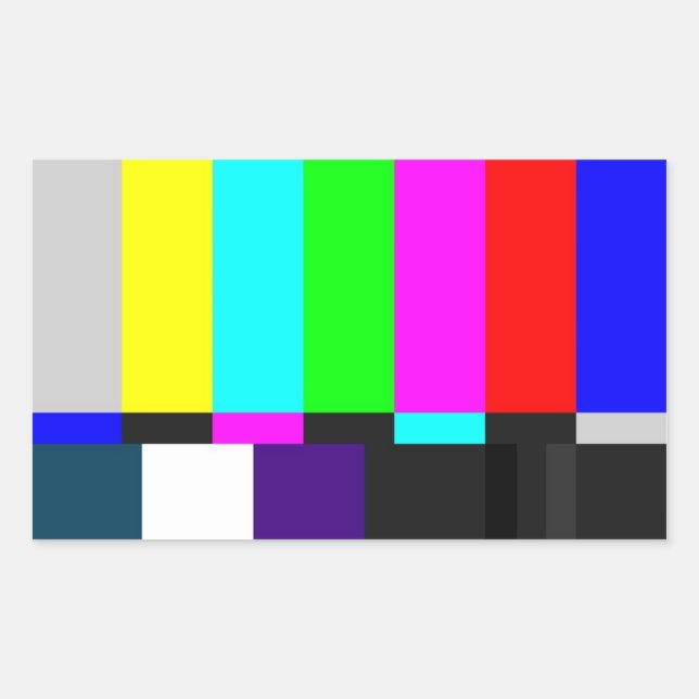 TV Test Screen Rectangular Stickers (Front)