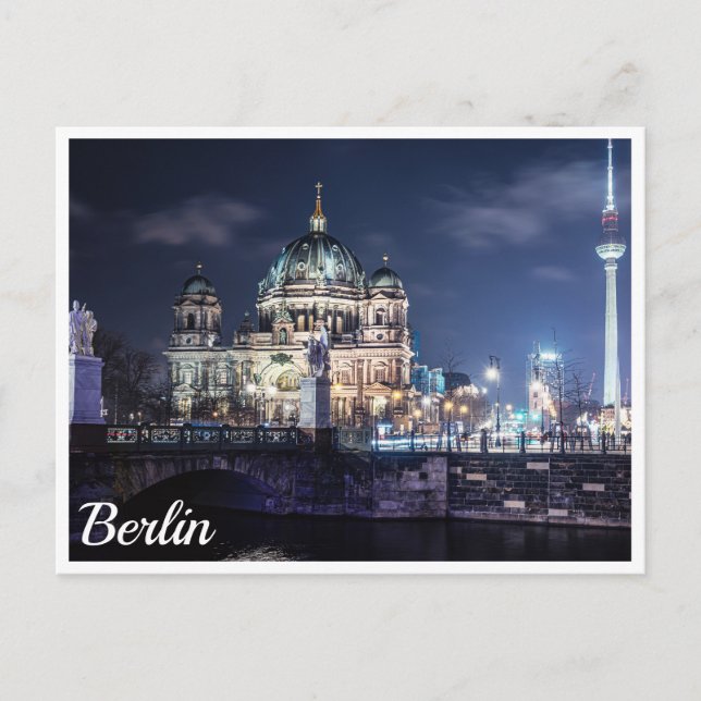 TV tower and Berlin Cathedral in Berlin, Germany Postcard (Front)