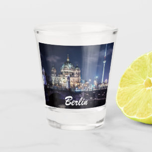 TV tower and Berlin Cathedral in Berlin, Germany Shot Glass