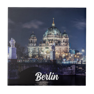 TV tower and Berlin Cathedral in Berlin, Germany Tile