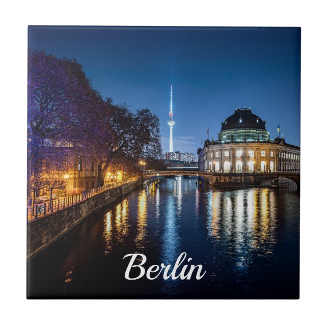 TV tower and museum island in Berlin, Germany Tile (Front)