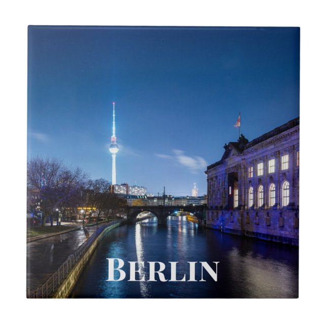 TV tower and museum island in Berlin, Germany Tile (Front)