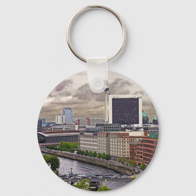 Tv Tower (Fernsehturm), Berlin, Panoramic(tv11pst) Key Ring (Front)